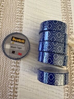 Scotch Expressions Blue Patterned Washi Tape - Decorative Home Art Accent